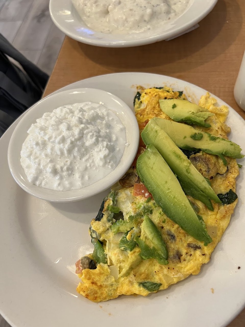 Avocado Omelet with Cottage Cheese